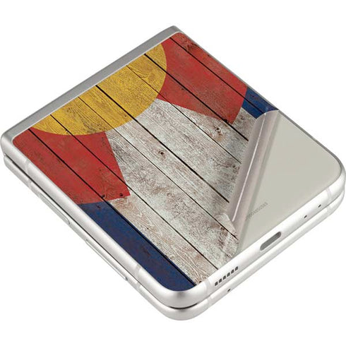 Colorado Flag Dark Wood Galaxy Z Flip3 5G Skin